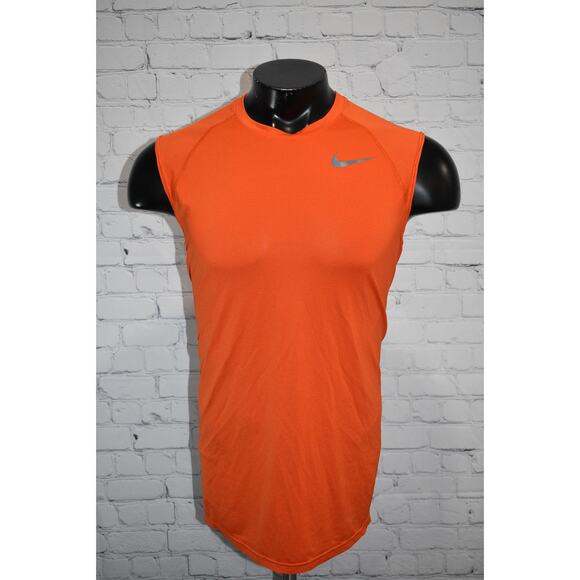 Nike Pro Gym Shirt Tanktop Mens Size Large Fitted Performance Orange Basketball - Picture 2 of 6